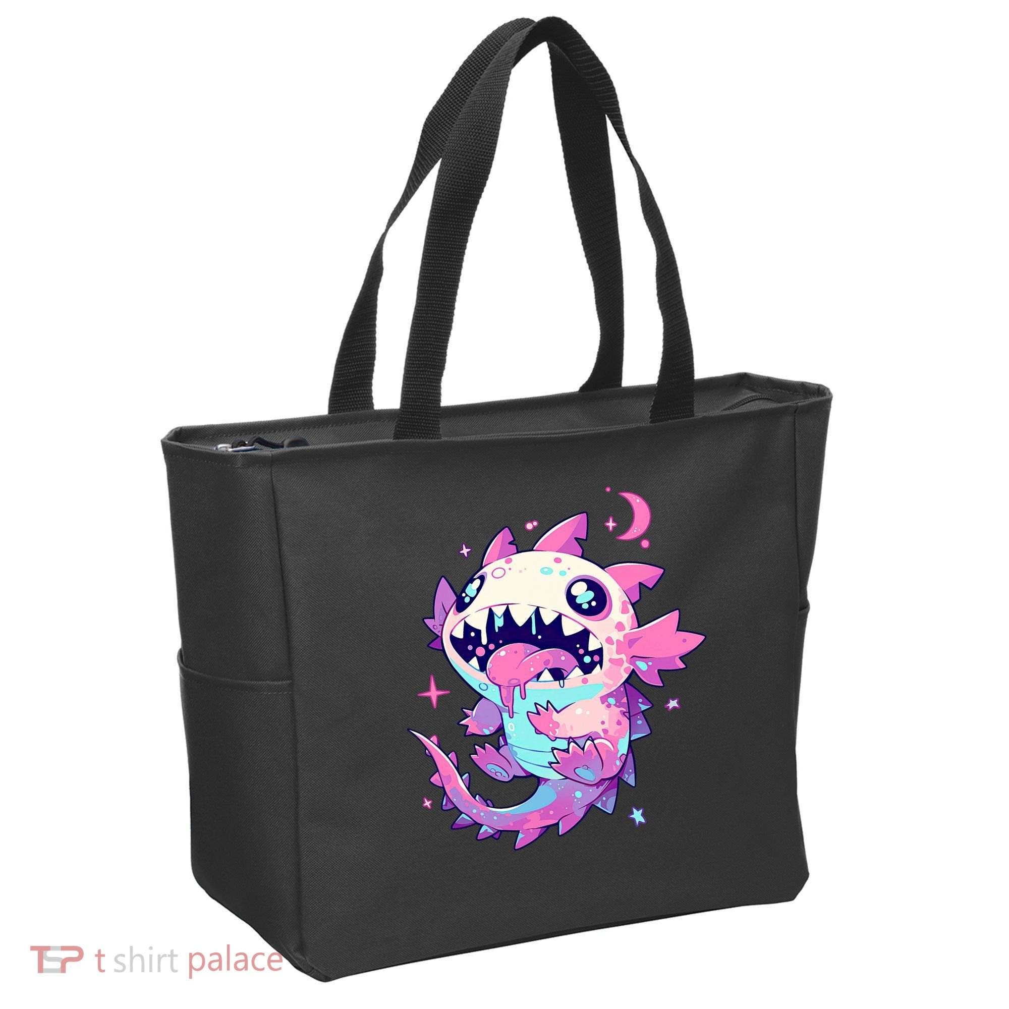 Kawaii Pastel Goth Creepy Cute Pi.nk Zombie Axolotl  Tote Bag