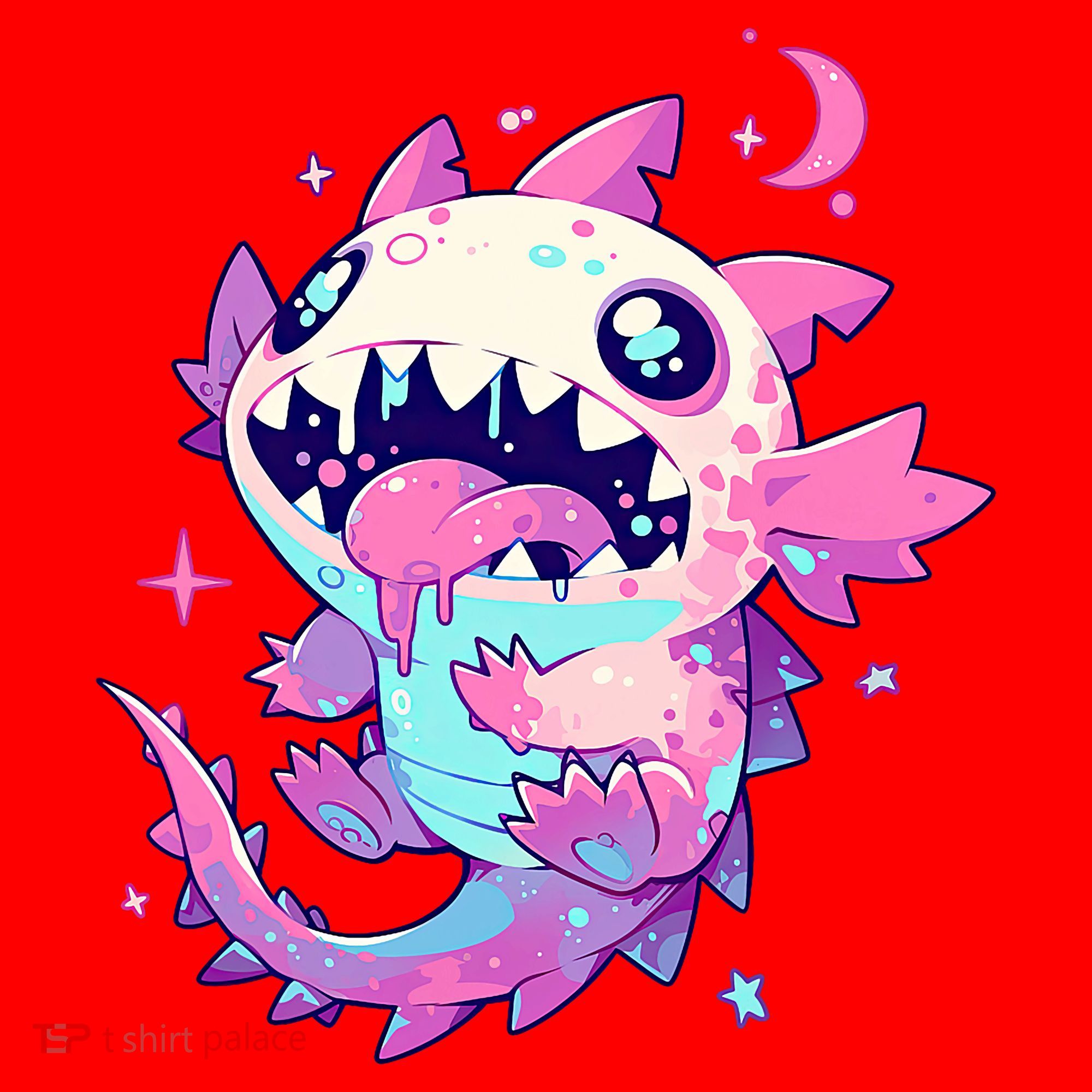 Kawaii Pastel Goth Creepy Cute Pi.nk Zombie Axolotl  Santa Hat