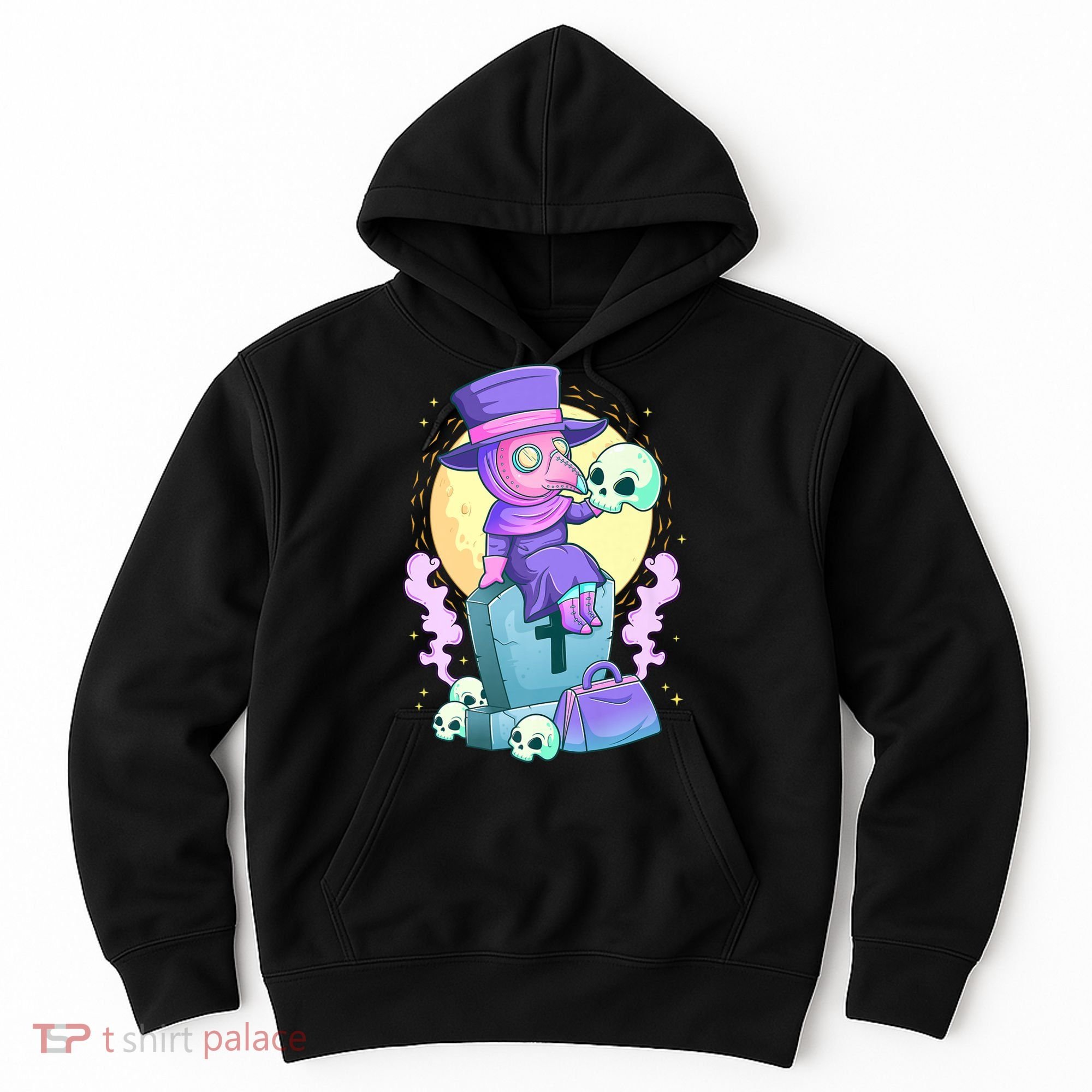 Kawaii Pastel Goth Cute Creepy Plague Doctor Skull Premium Hoodie