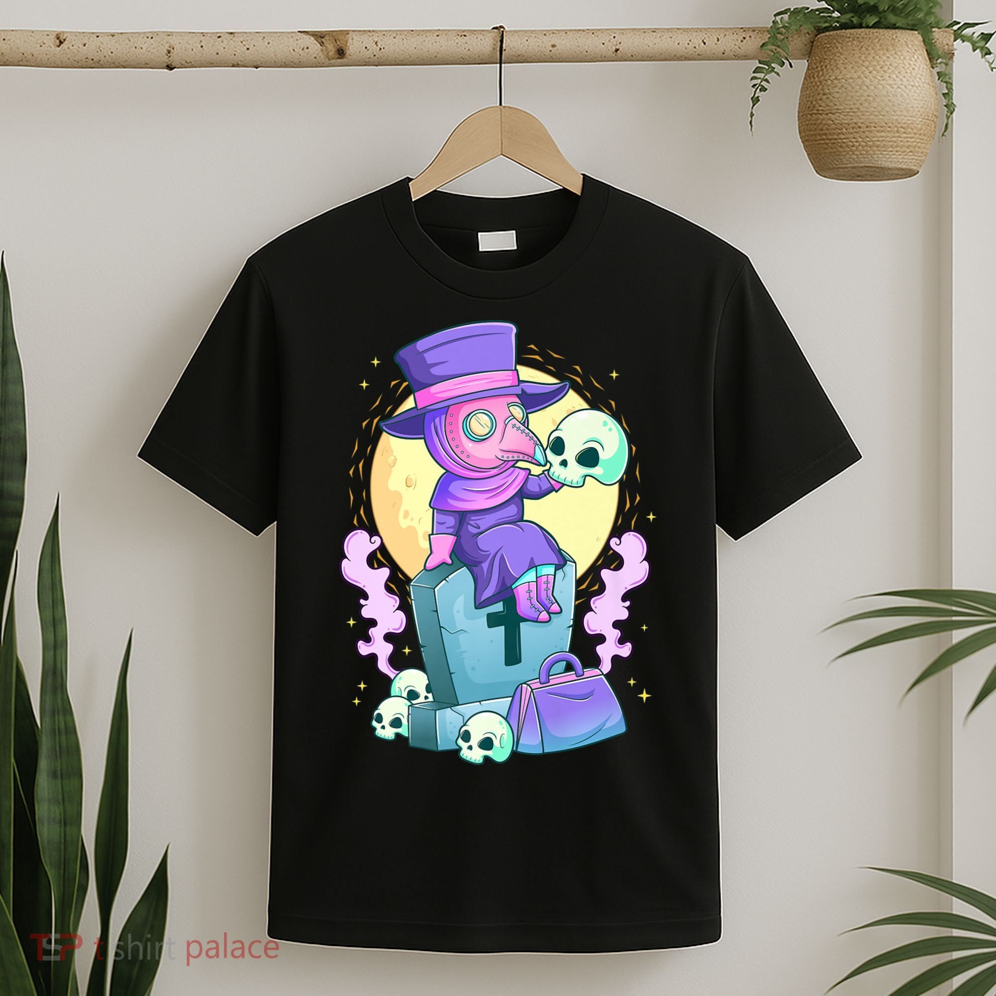 Kawaii Pastel Goth Cute Creepy Plague Doctor Skull Premium T-Shirt