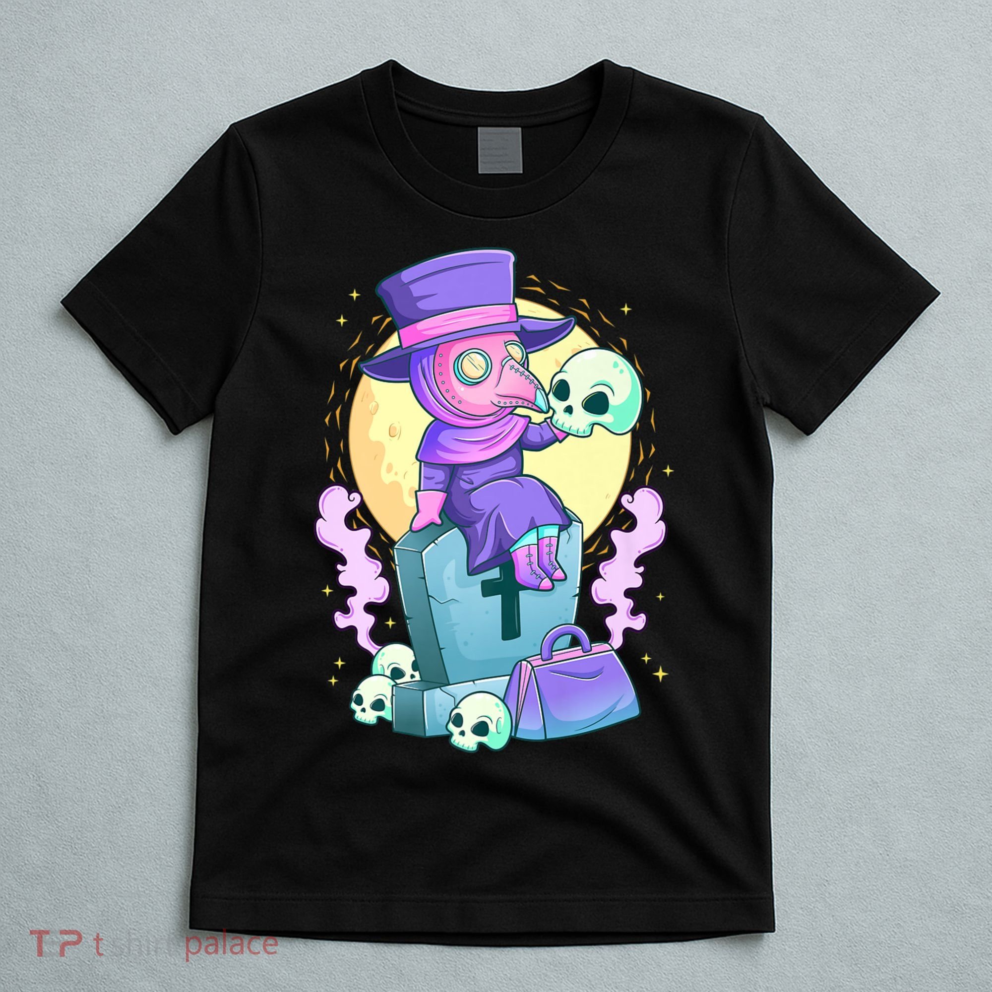 Kawaii Pastel Goth Cute Creepy Plague Doctor Skull Premium T-Shirt