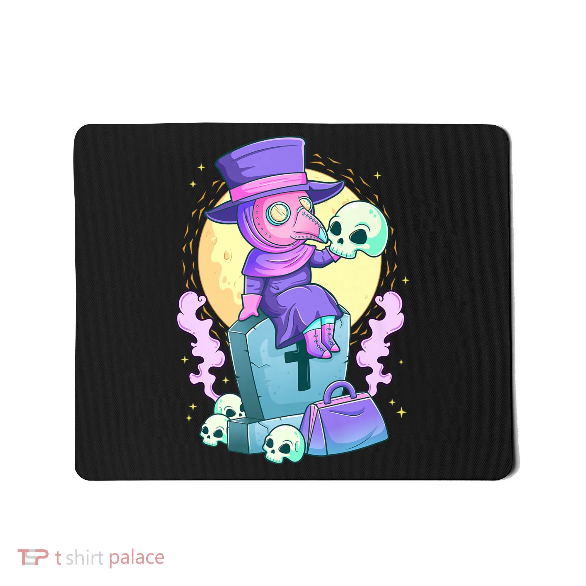 Kawaii Pastel Goth Cute Creepy Plague Doctor Skull Premium Mousepad