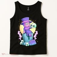 Kawaii Pastel Goth Cute Creepy Plague Doctor Skull Premium Tank Top thumb 2