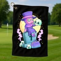Kawaii Pastel Goth Cute Creepy Plague Doctor Skull Premium Golf Towel thumb 1