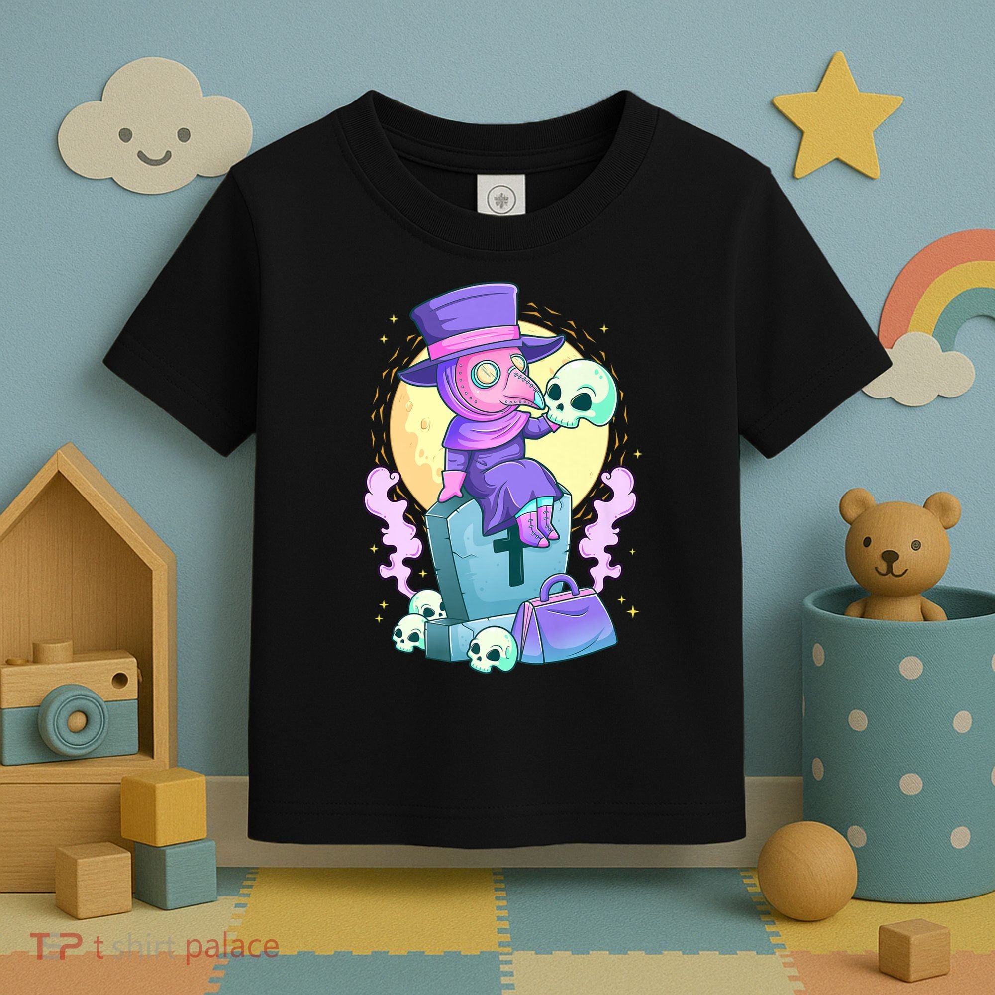 Kawaii Pastel Goth Cute Creepy Plague Doctor Skull Premium Toddler T-Shirt