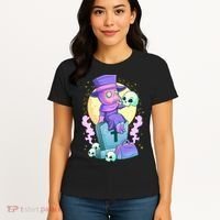 Kawaii Pastel Goth Cute Creepy Plague Doctor Skull Premium Women's T-Shirt thumb 4