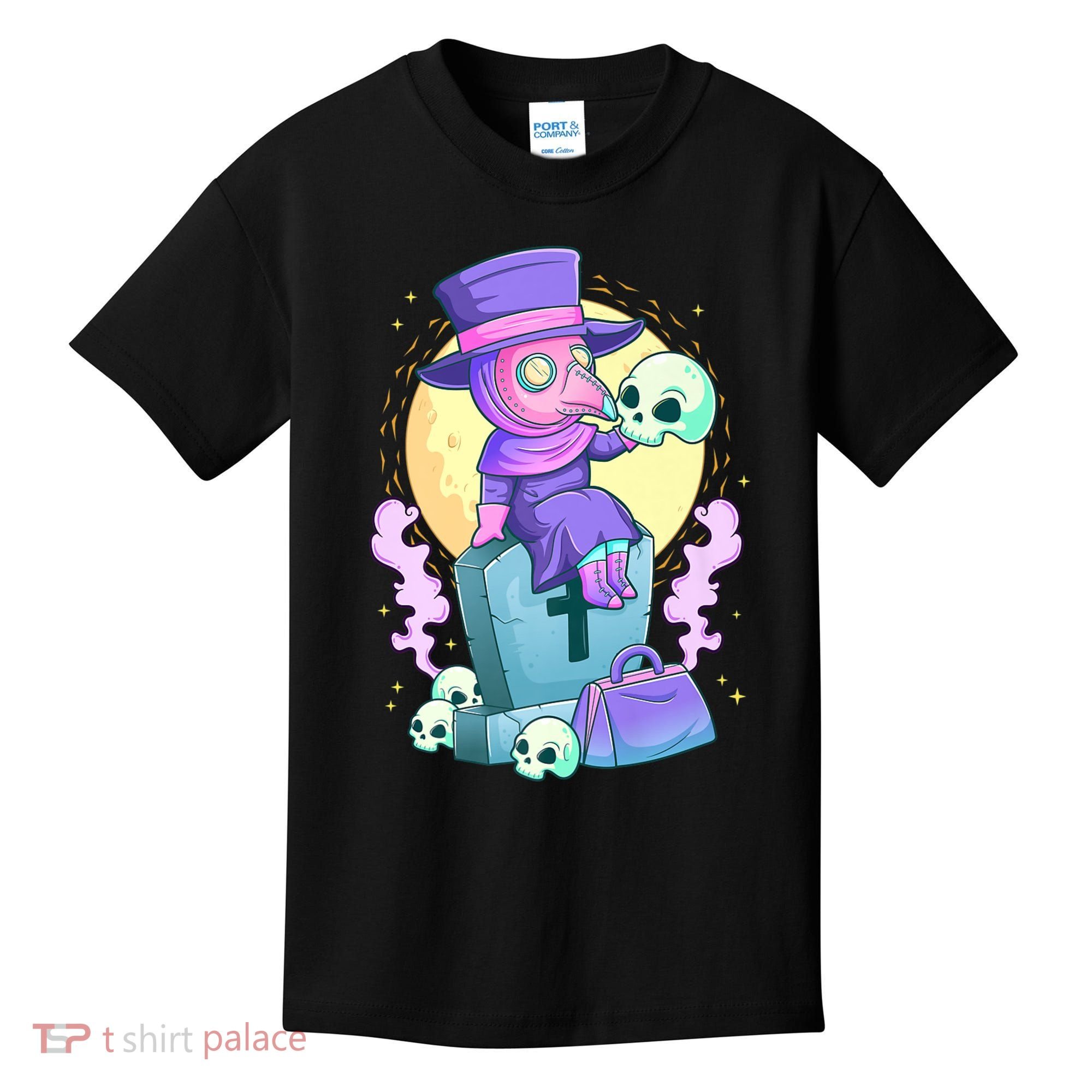 Kawaii Pastel Goth Cute Creepy Plague Doctor Skull Premium Kids T-Shirt