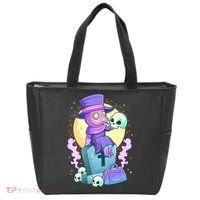 Kawaii Pastel Goth Cute Creepy Plague Doctor Skull Premium Tote Bag thumb 0