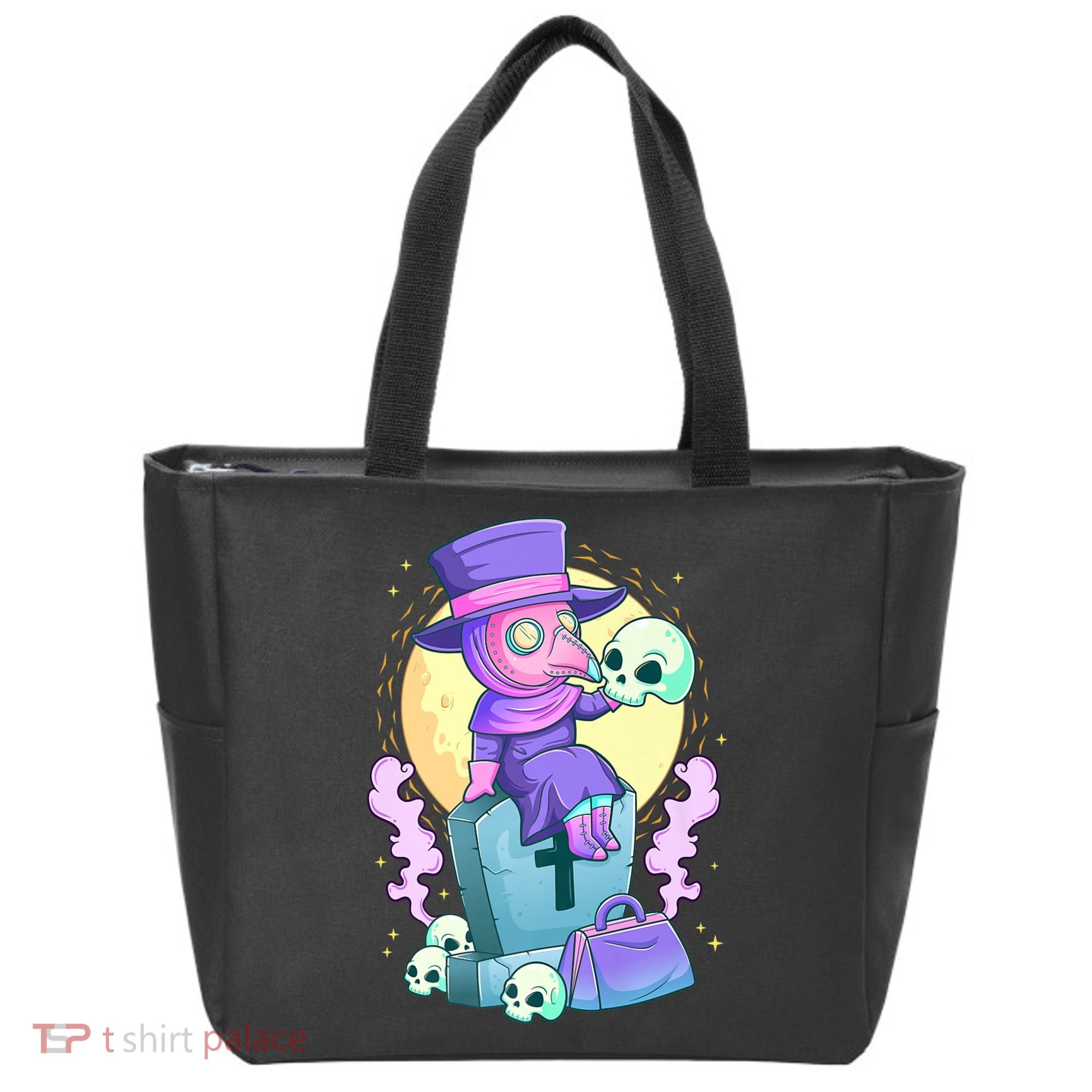 Kawaii Pastel Goth Cute Creepy Plague Doctor Skull Premium Tote Bag
