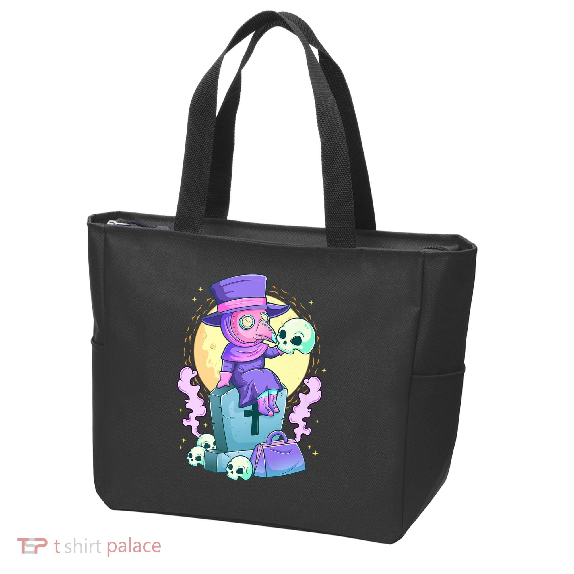 Kawaii Pastel Goth Cute Creepy Plague Doctor Skull Premium Tote Bag