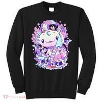 Kawaii Pastel Goth Cute and Creepy Axolotl Knife  Sweatshirt thumb 0