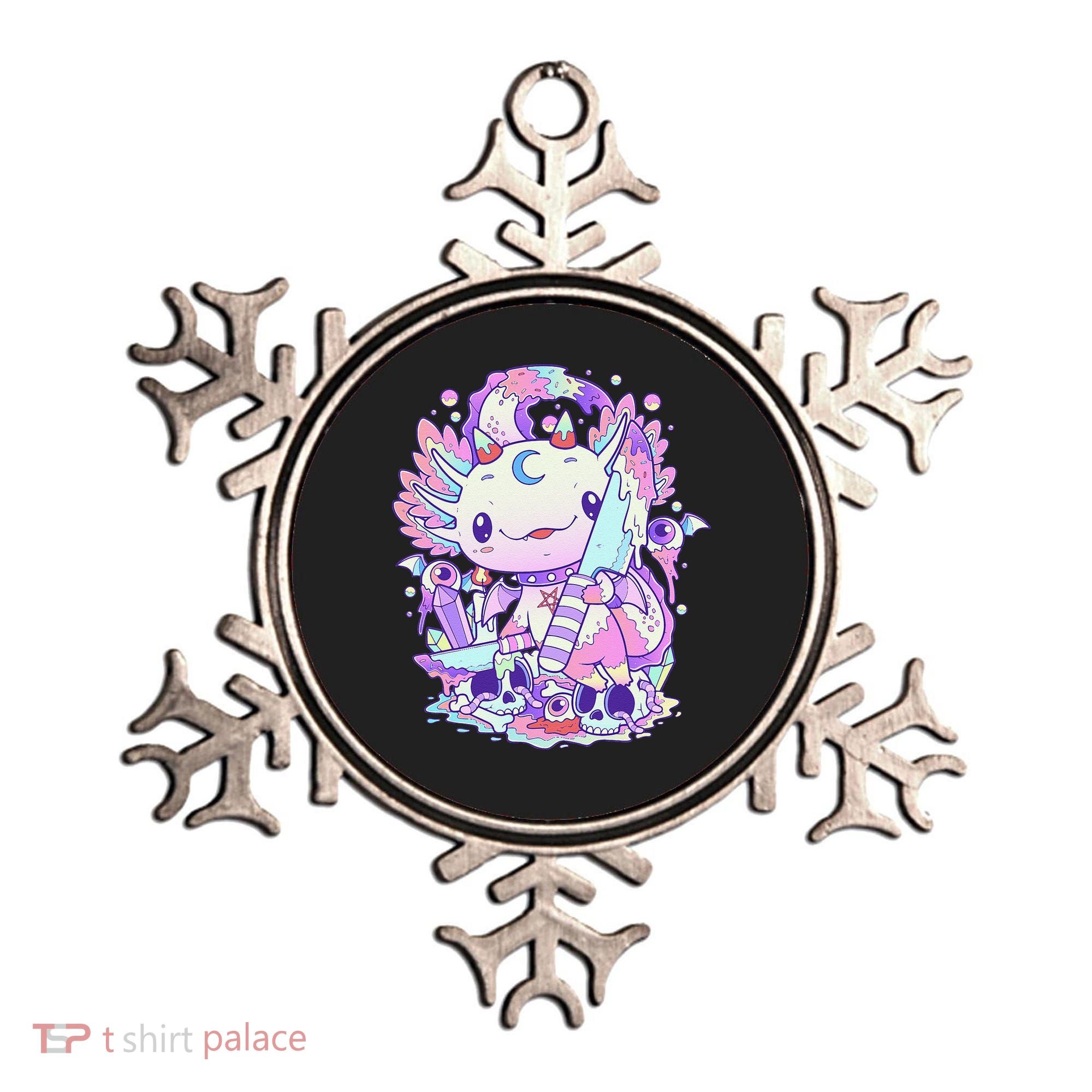 Kawaii Pastel Goth Cute and Creepy Axolotl Knife  Ornament