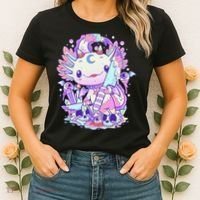 Kawaii Pastel Goth Cute and Creepy Axolotl Knife  Women's T-Shirt thumb 2
