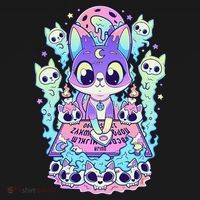 Kawaii Pastel Goth Cute and Creepy Occult Cat Ouija Board  Mousepad thumb 1