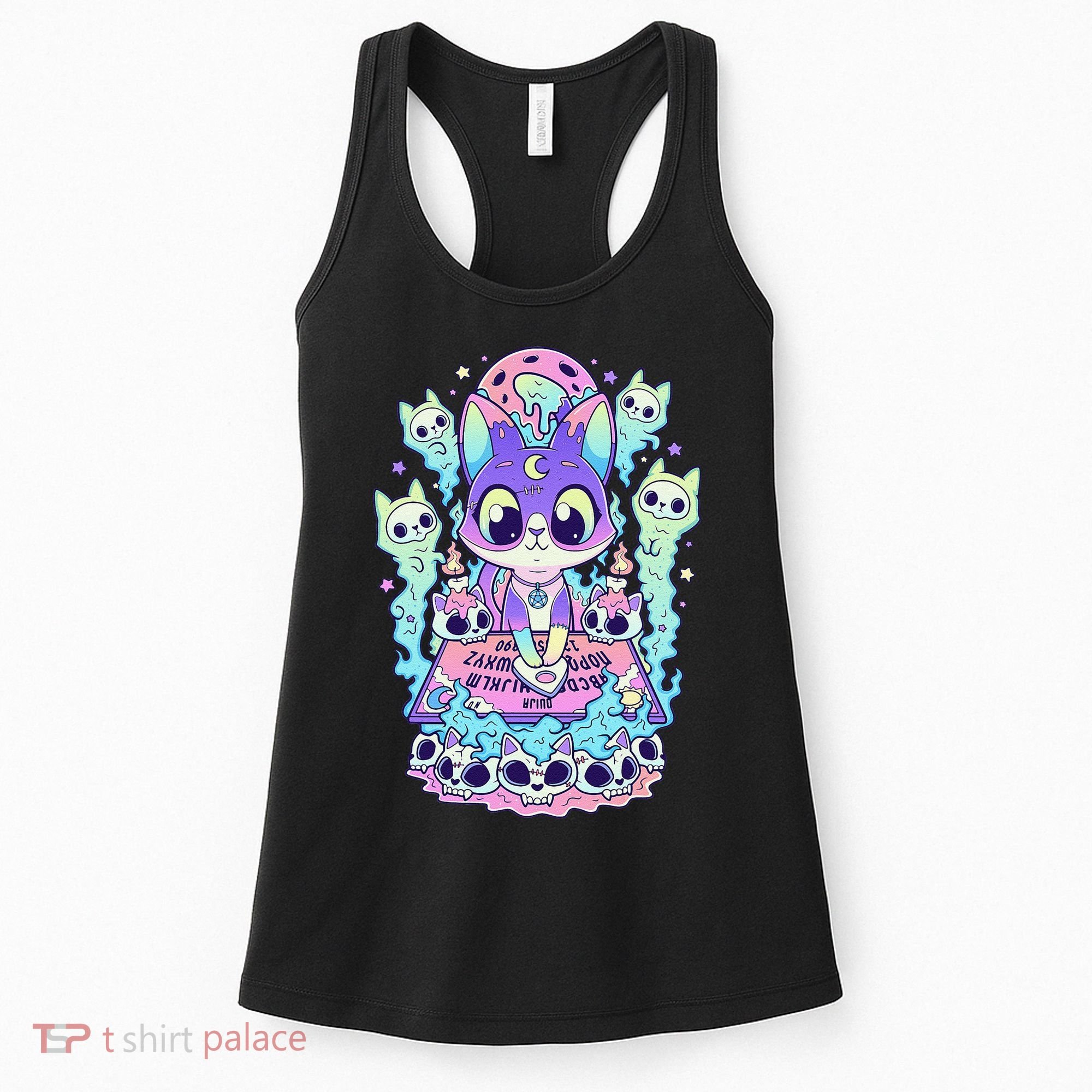 Kawaii Pastel Goth Cute and Creepy Occult Cat Ouija Board  Women's Tank Top