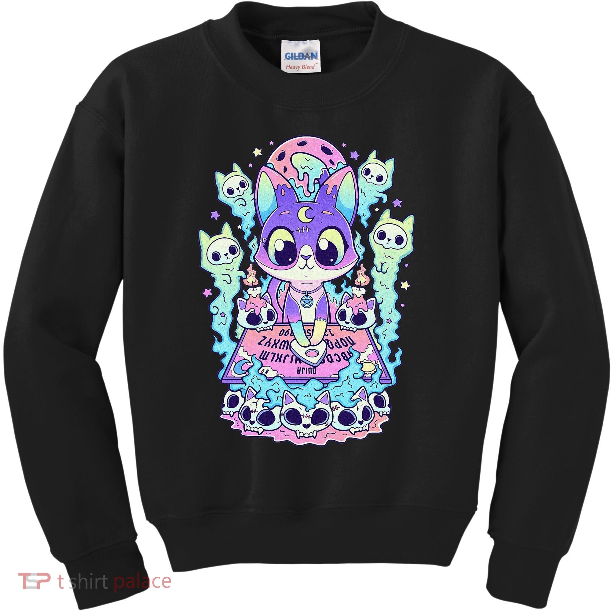 Kawaii Pastel Goth Cute and Creepy Occult Cat Ouija Board  Kids Sweatshirt