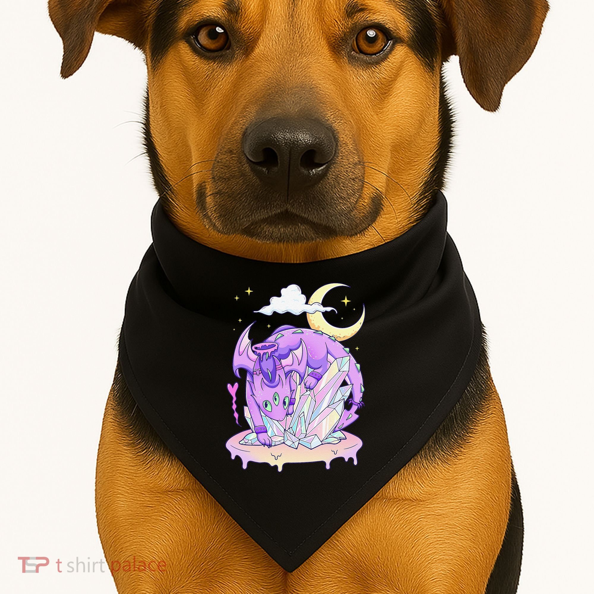 Kawaii Pastel Goth Cute Creepy Crystal Dragon  USA-Made Doggie Bandana