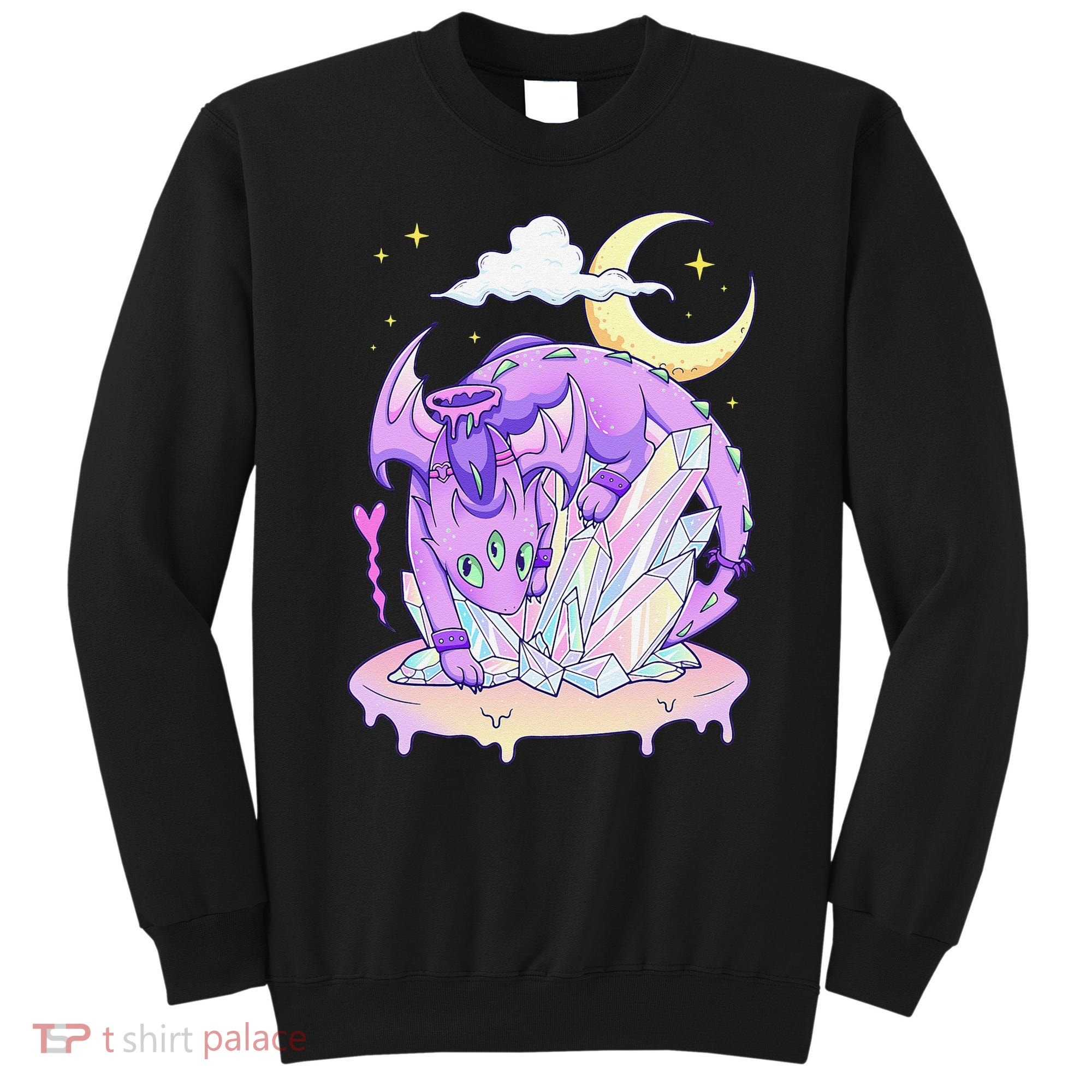 Kawaii Pastel Goth Cute Creepy Crystal Dragon  Sweatshirt