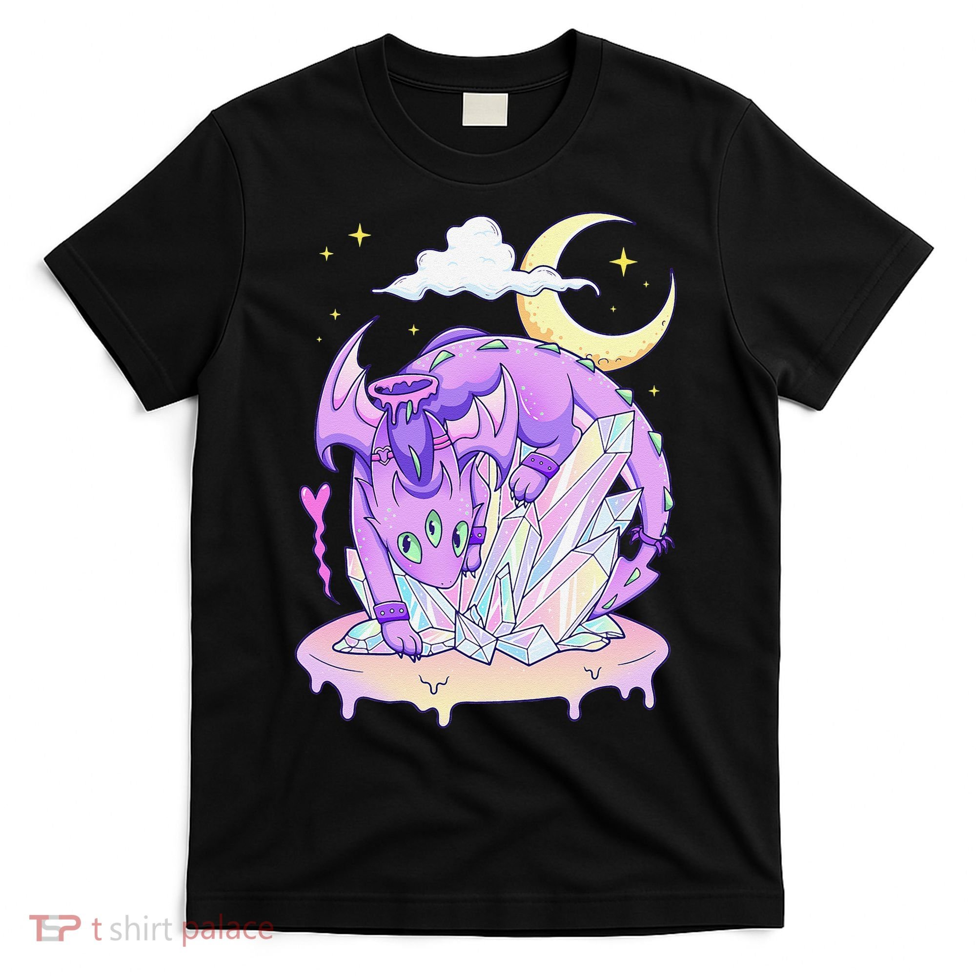 Kawaii Pastel Goth Cute Creepy Crystal Dragon  T-Shirt