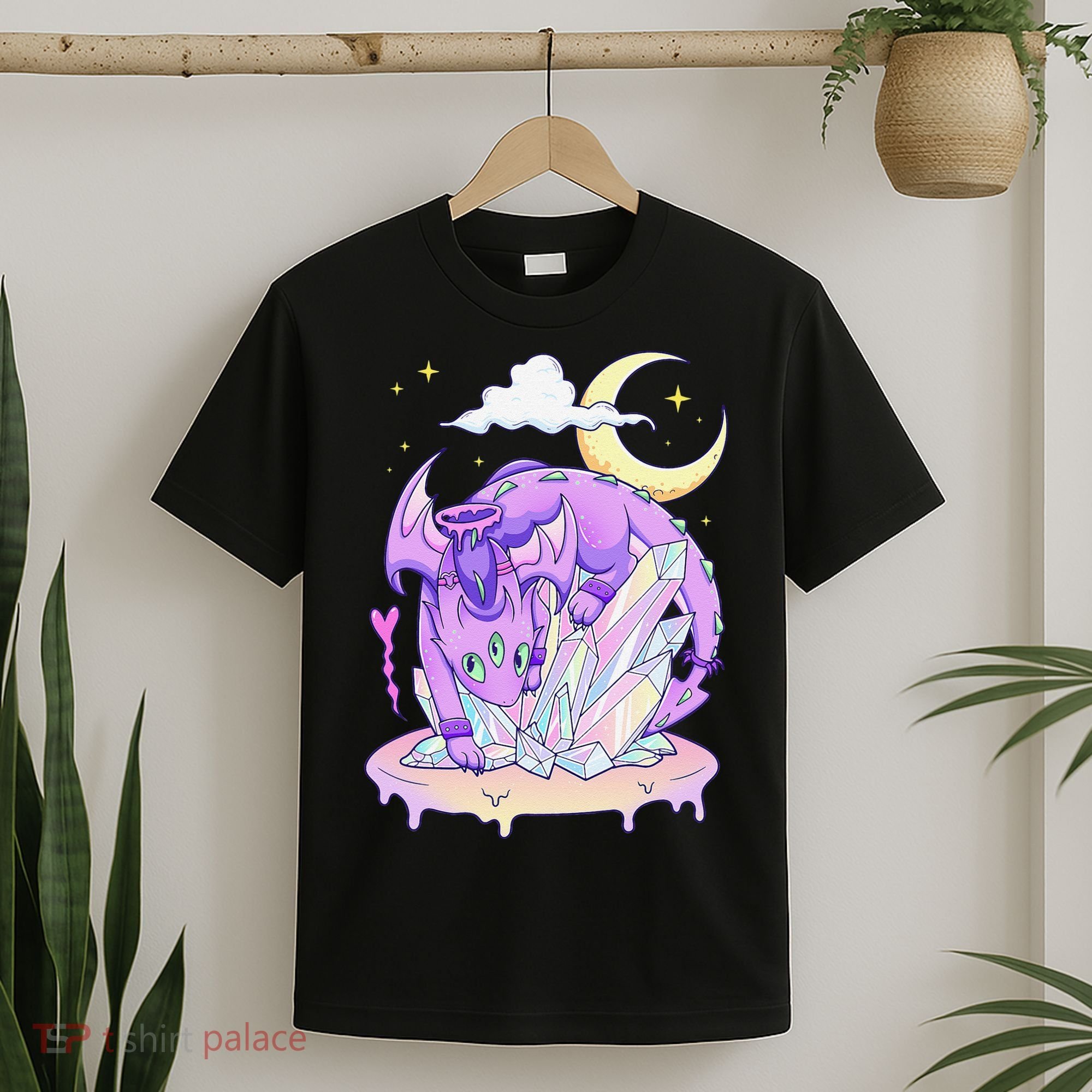 Kawaii Pastel Goth Cute Creepy Crystal Dragon  T-Shirt
