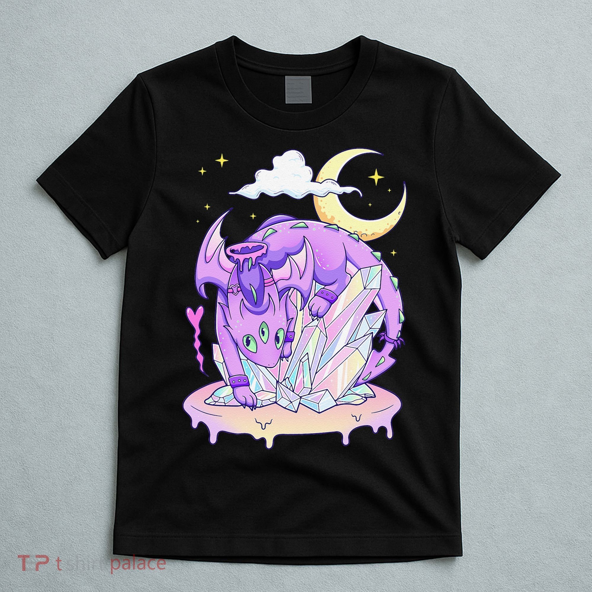 Kawaii Pastel Goth Cute Creepy Crystal Dragon  T-Shirt