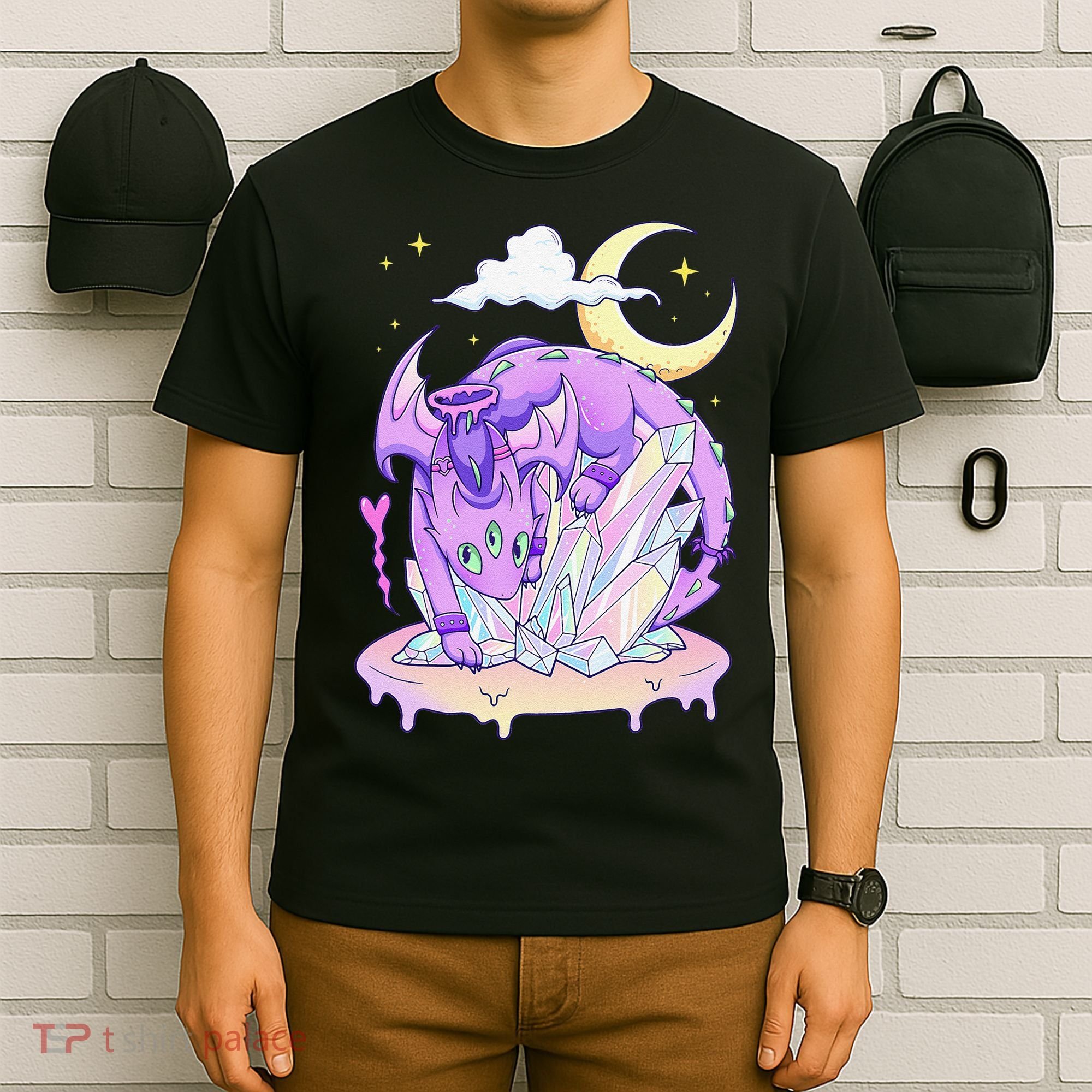 Kawaii Pastel Goth Cute Creepy Crystal Dragon  T-Shirt