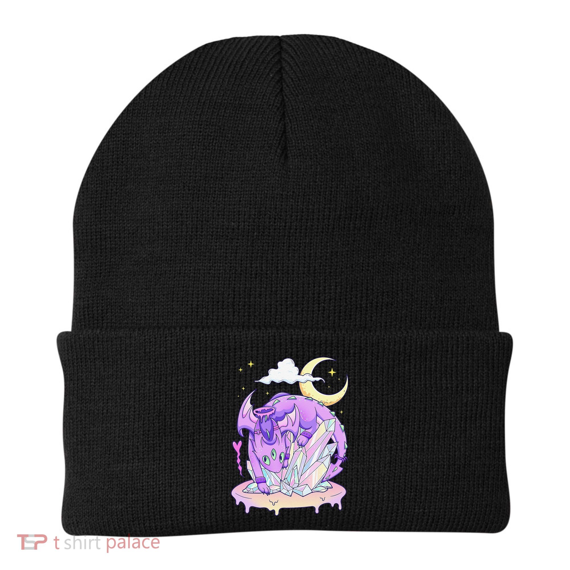 Kawaii Pastel Goth Cute Creepy Crystal Dragon  Beanie