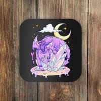 Kawaii Pastel Goth Cute Creepy Crystal Dragon  Coaster thumb 0