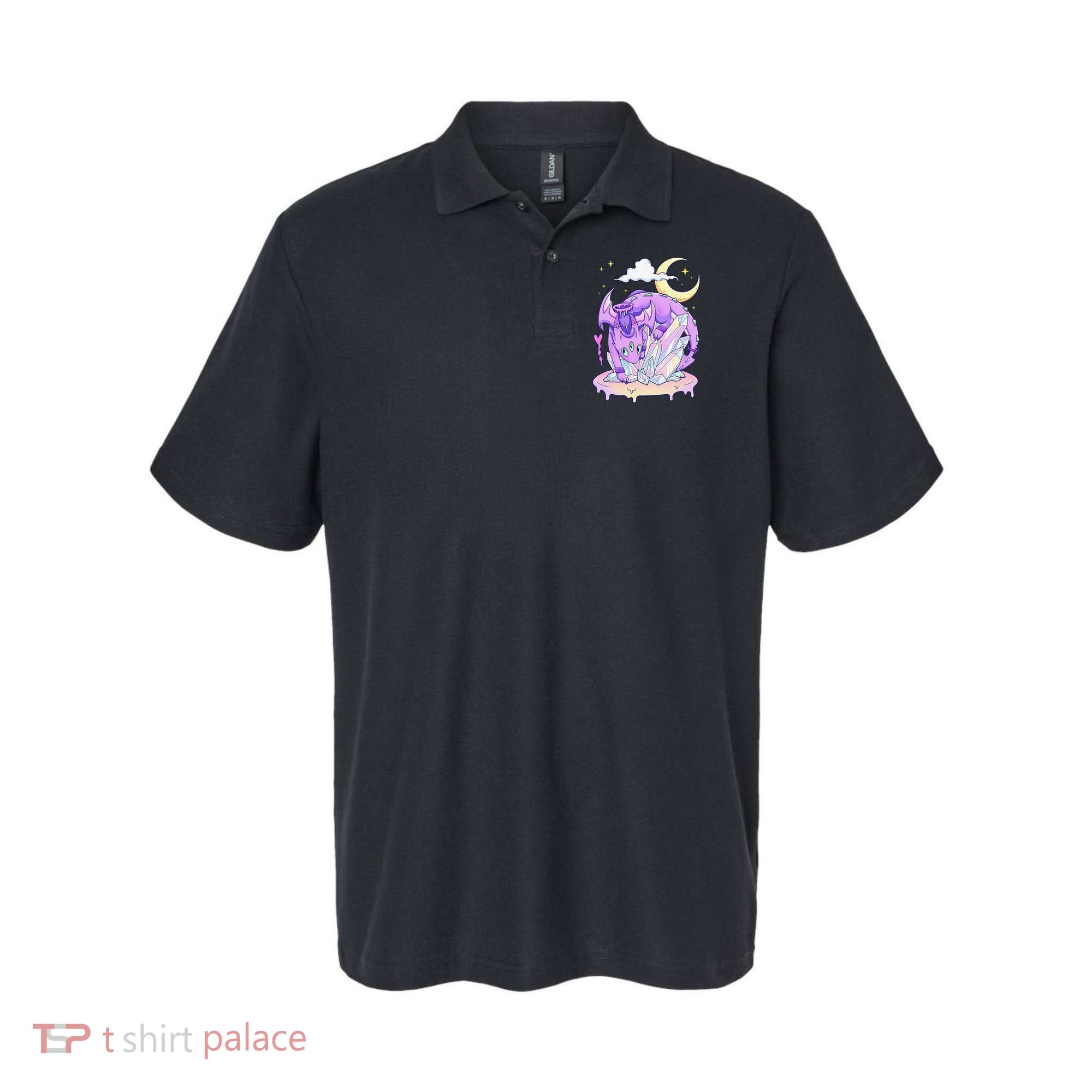 Kawaii Pastel Goth Cute Creepy Crystal Dragon  Polo