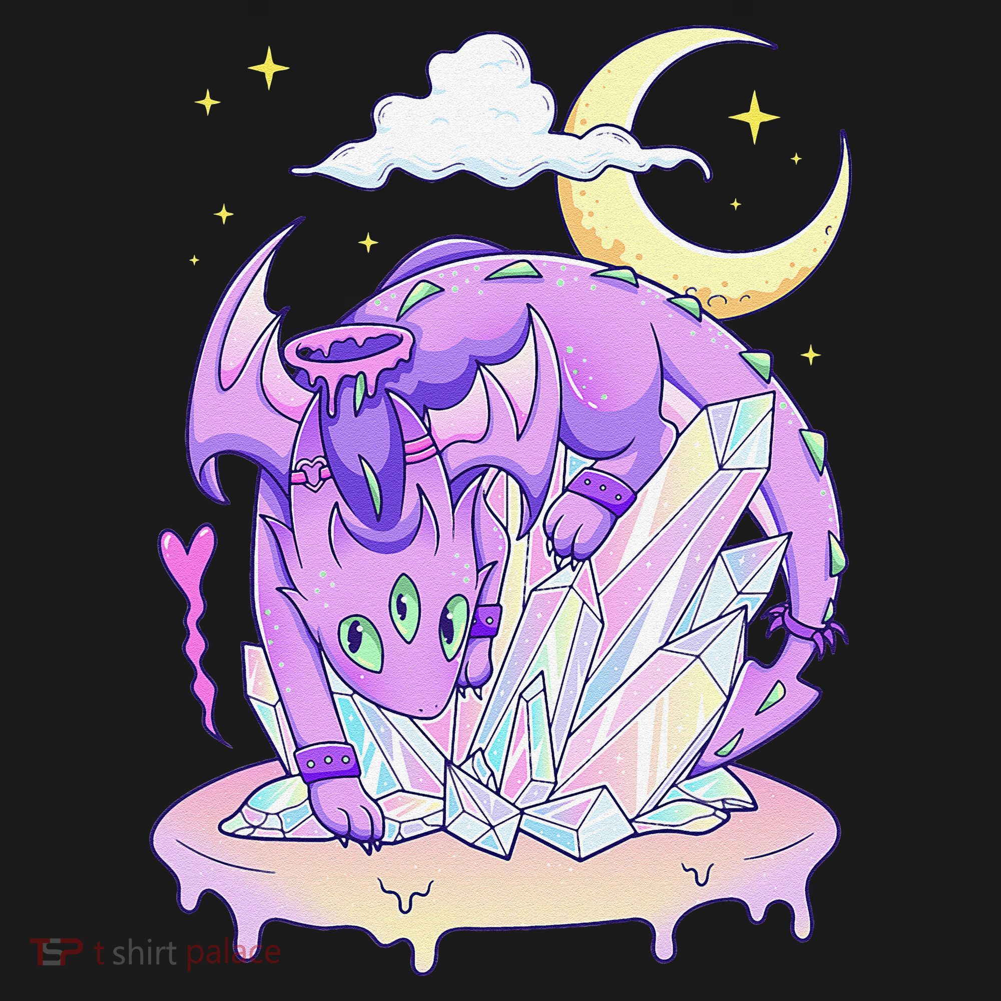 Kawaii Pastel Goth Cute Creepy Crystal Dragon  Women's Hoodie