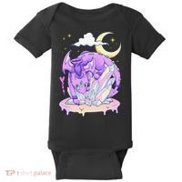 Kawaii Pastel Goth Cute Creepy Crystal Dragon  Baby Bodysuit thumb 0