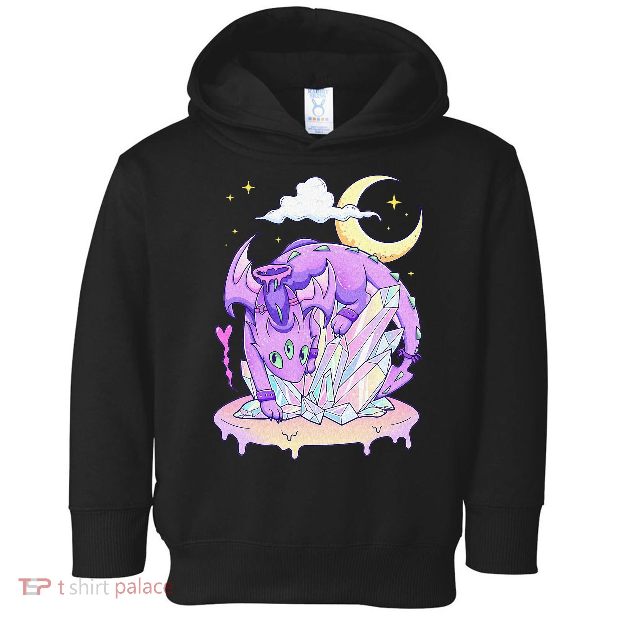 Kawaii Pastel Goth Cute Creepy Crystal Dragon  Toddler Hoodie