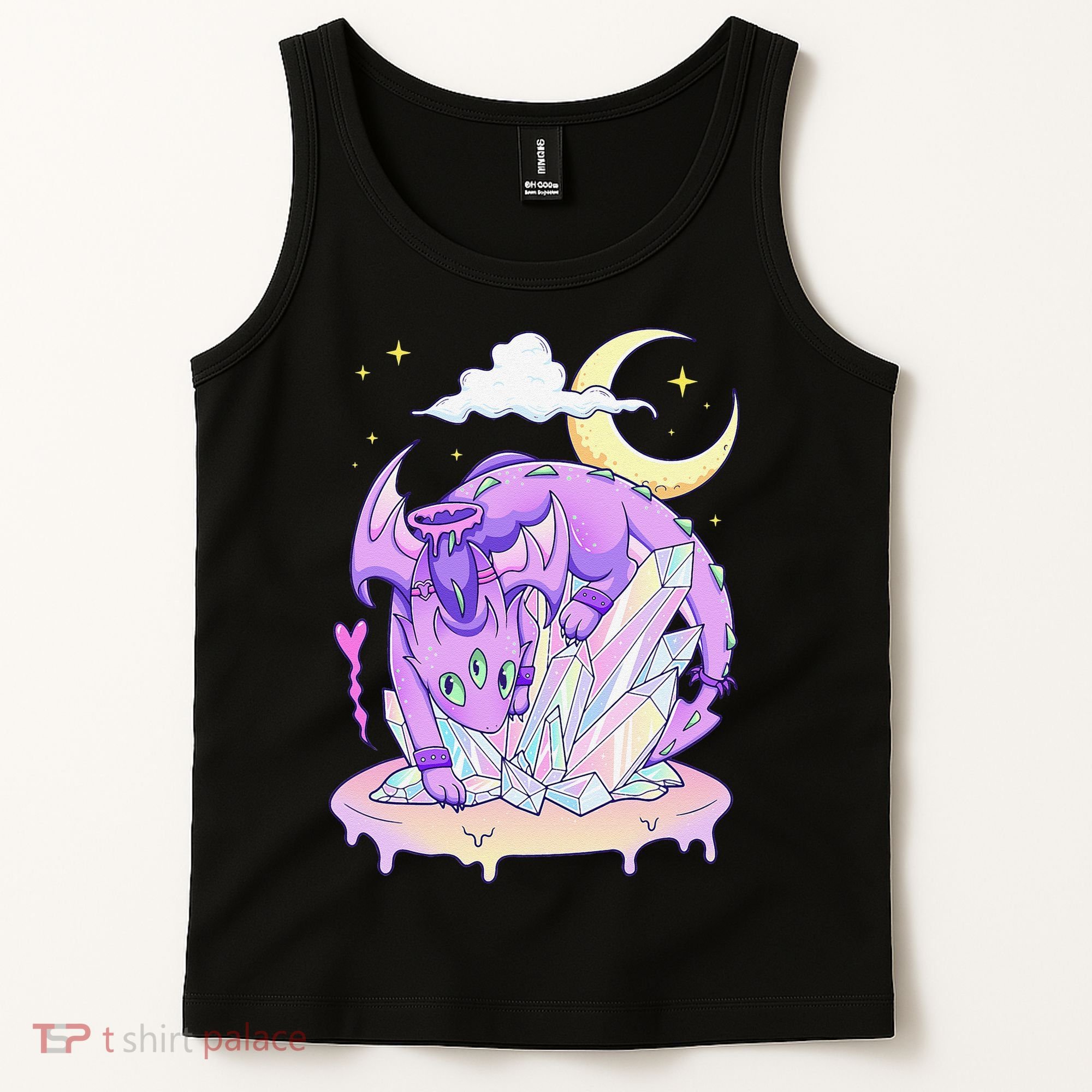 Kawaii Pastel Goth Cute Creepy Crystal Dragon  Tank Top