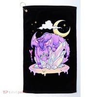 Kawaii Pastel Goth Cute Creepy Crystal Dragon  Golf Towel thumb 0
