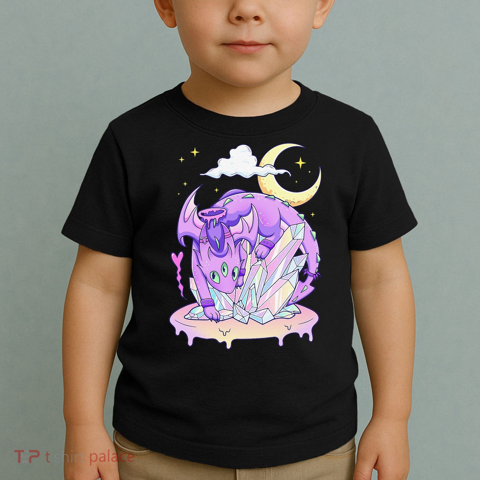 Kawaii Pastel Goth Cute Creepy Crystal Dragon  Toddler T-Shirt
