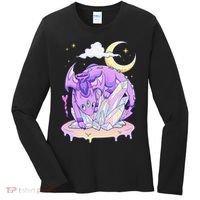 Kawaii Pastel Goth Cute Creepy Crystal Dragon  Women's Long Sleeve Shirt thumb 0