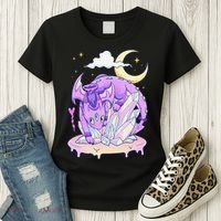 Kawaii Pastel Goth Cute Creepy Crystal Dragon  Women's T-Shirt thumb 3