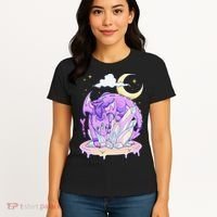 Kawaii Pastel Goth Cute Creepy Crystal Dragon  Women's T-Shirt thumb 4