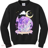 Kawaii Pastel Goth Cute Creepy Crystal Dragon  Kids Sweatshirt thumb 0
