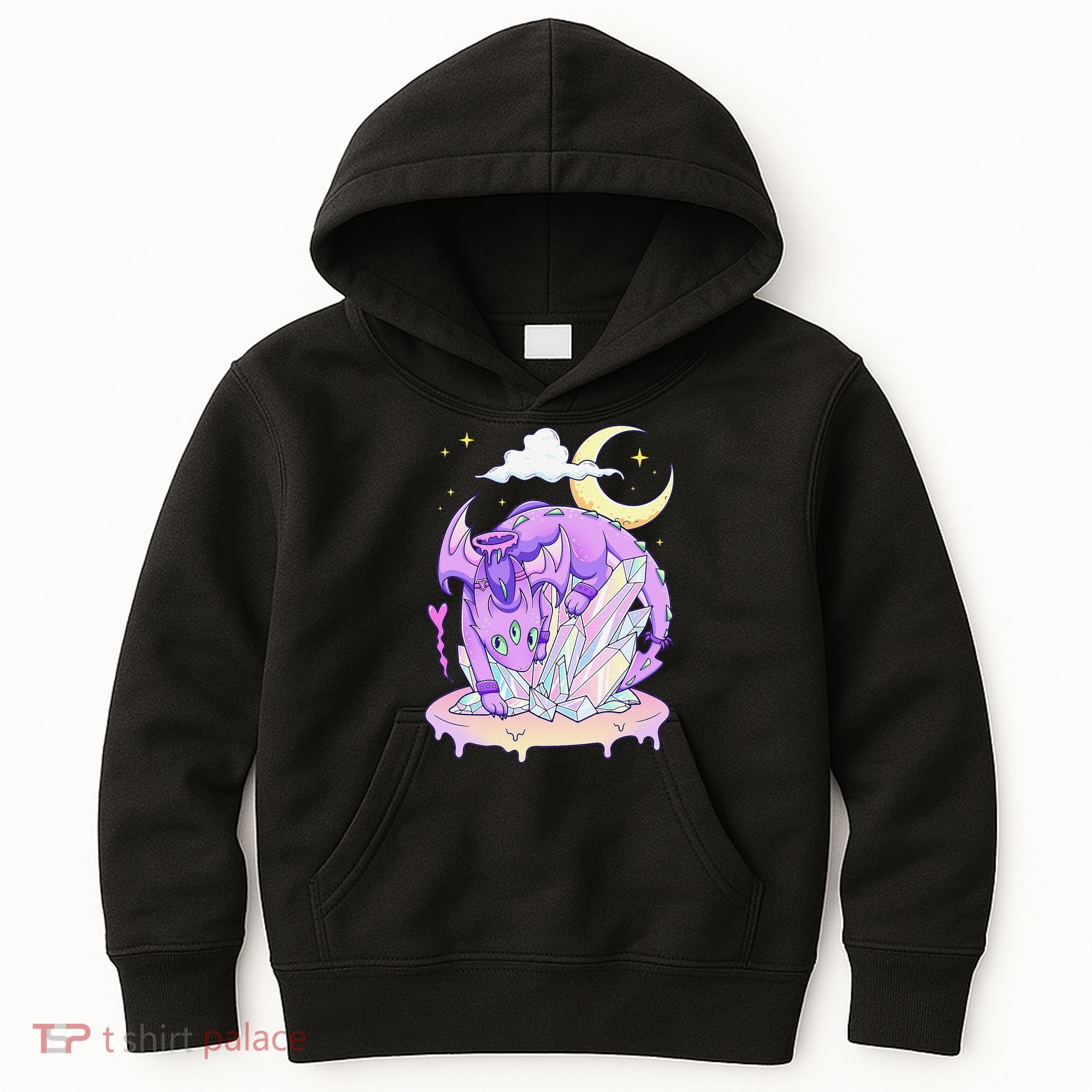 Kawaii Pastel Goth Cute Creepy Crystal Dragon  Kids Hoodie