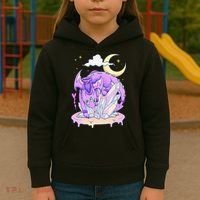 Kawaii Pastel Goth Cute Creepy Crystal Dragon  Kids Hoodie thumb 3
