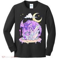 Kawaii Pastel Goth Cute Creepy Crystal Dragon  Kids Long Sleeve Shirt thumb 0