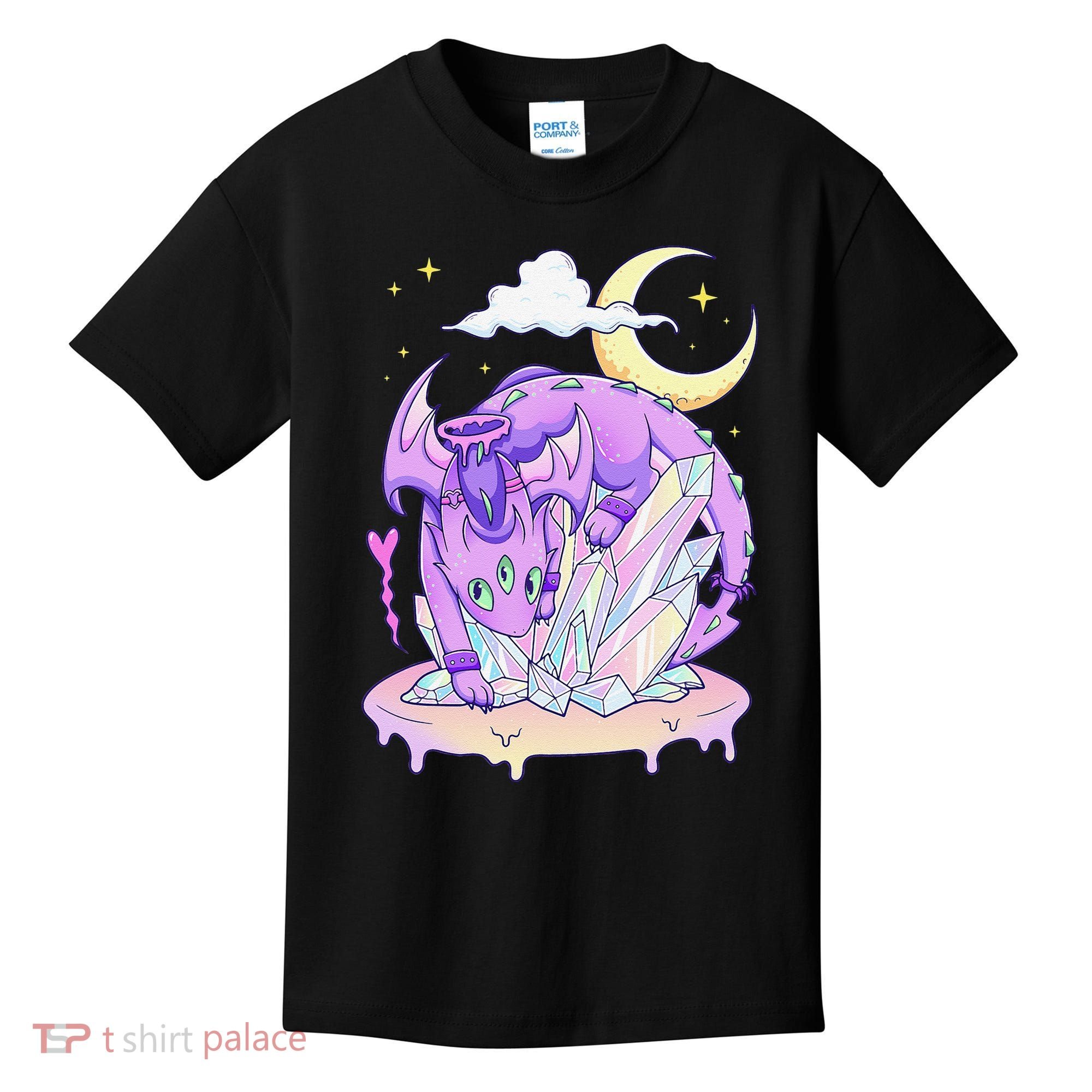 Kawaii Pastel Goth Cute Creepy Crystal Dragon  Kids T-Shirt