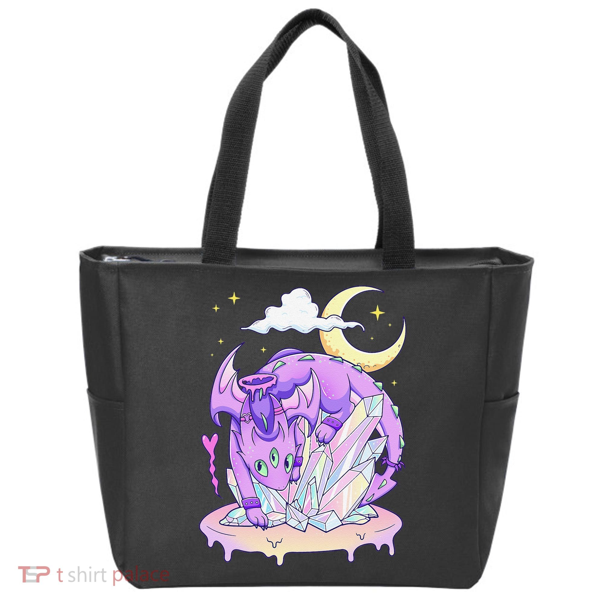 Kawaii Pastel Goth Cute Creepy Crystal Dragon  Tote Bag