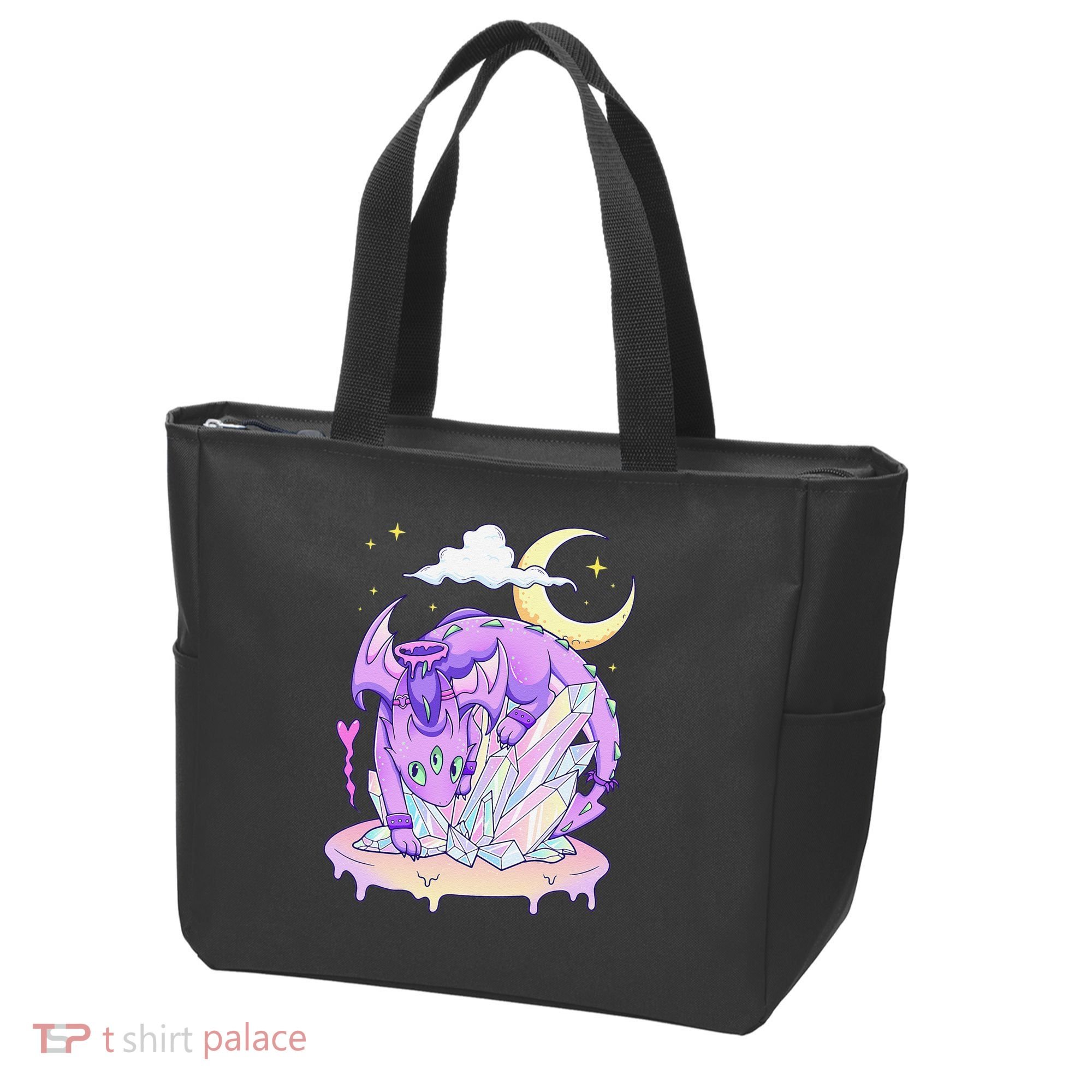 Kawaii Pastel Goth Cute Creepy Crystal Dragon  Tote Bag
