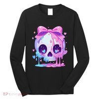 Kawaii Pastel Goth Creepy Cute Melty Pin.K Skull Long Sleeve Shirt thumb 0