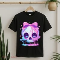 Kawaii Pastel Goth Creepy Cute Melty Pin.K Skull T-Shirt thumb 2