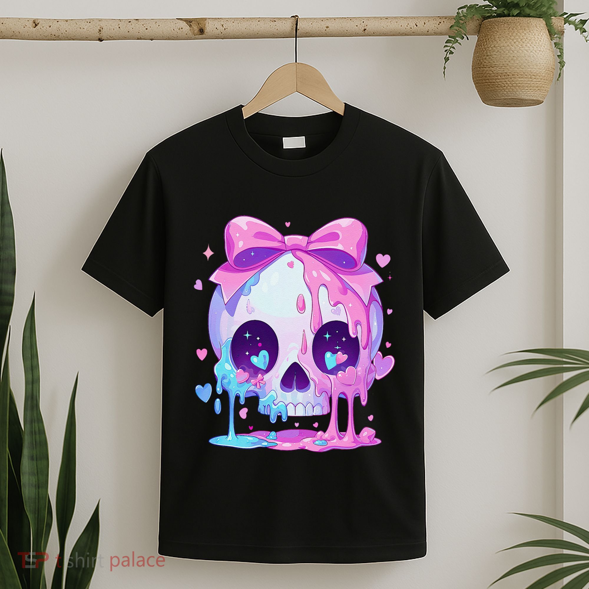 Kawaii Pastel Goth Creepy Cute Melty Pin.K Skull T-Shirt