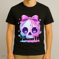 Kawaii Pastel Goth Creepy Cute Melty Pin.K Skull T-Shirt thumb 3