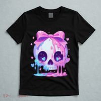 Kawaii Pastel Goth Creepy Cute Melty Pin.K Skull T-Shirt thumb 5